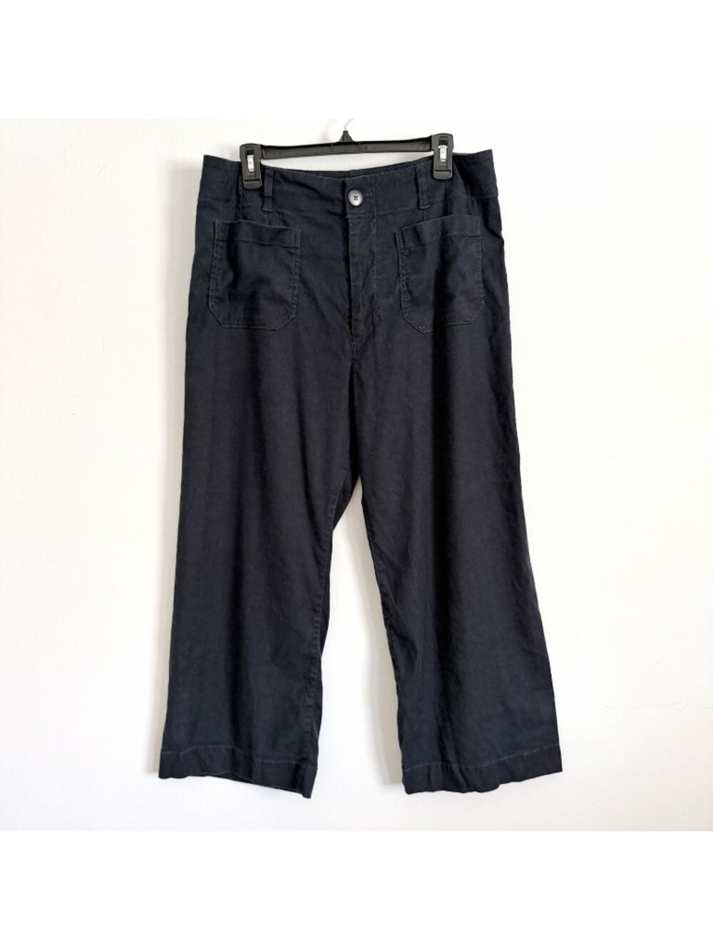 Maeve by Anthropologie The Colette Black Linen Wide Leg Pants Women’s Size 32